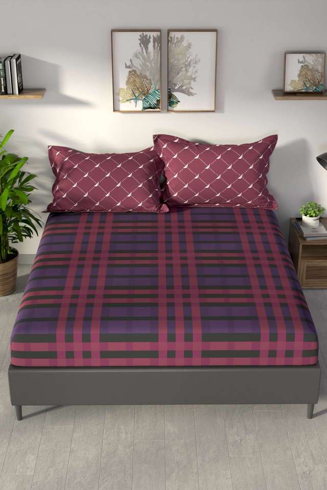 Pacific-Coast-100--Premium-Cotton-King-Bedsheet-With-2-Pillow-Covers