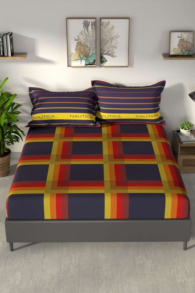 Pacific-Coast-100--Premium-Cotton-King-Bedsheet-With-2-Pillow-Covers