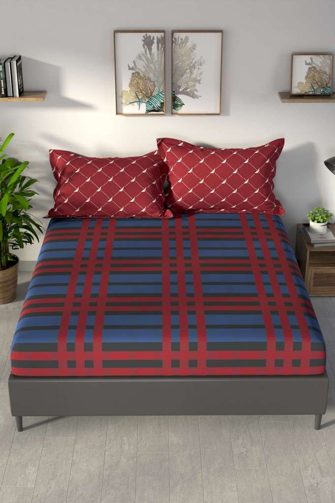 Pacific-Coast-100--Premium-Cotton-King-Bedsheet-With-2-Pillow-Covers