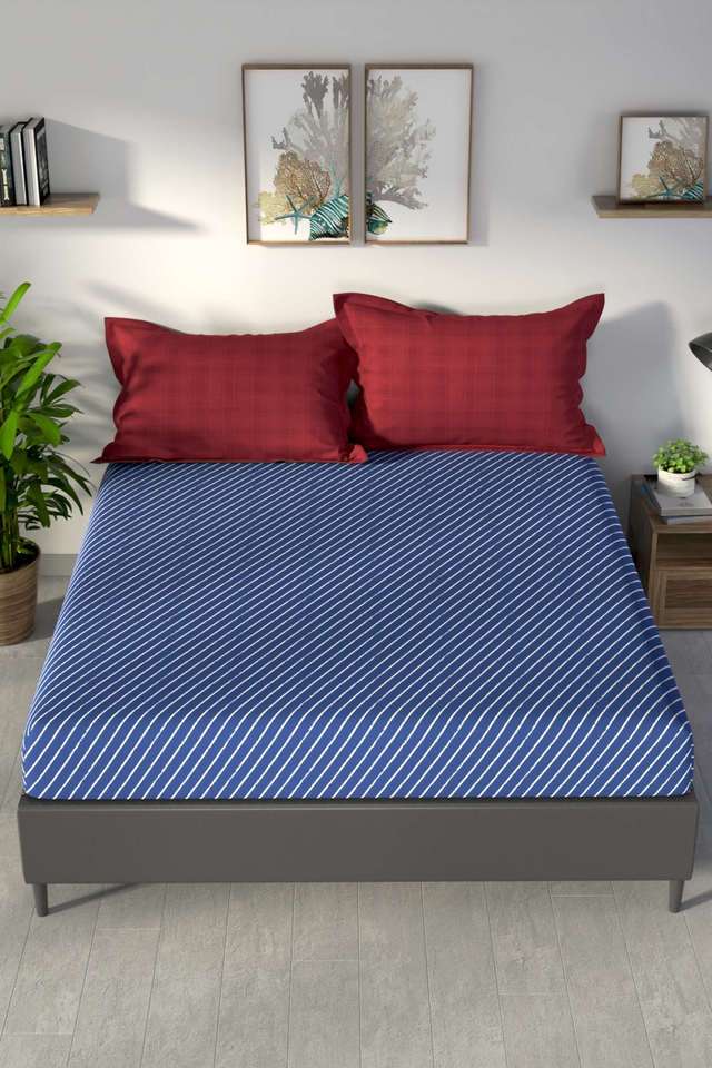 Pacific-Coast-100--Premium-Cotton-King-Bedsheet-With-2-Pillow-Covers