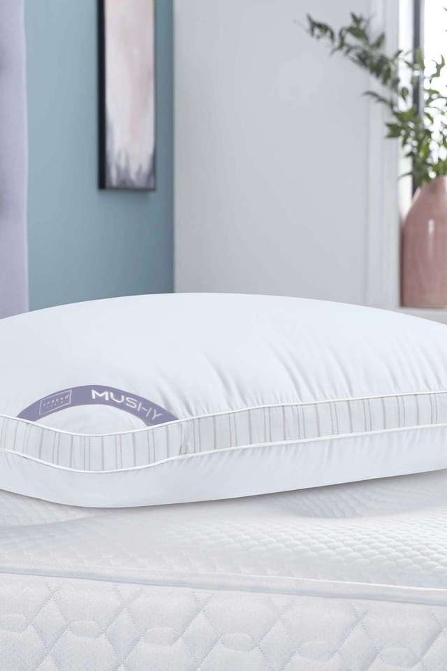Microfiber-Mushy-President-Pillow-For-Sleeping-&-Neck-Pain-Relief-Suitable-For-Back-Sleeper---Set-Of-1-(55-x-86-Cm -White)