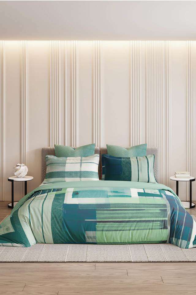 300-TC-Cotton-Abstract-King-Double-Bedsheet-with-2-Pillow-Covers