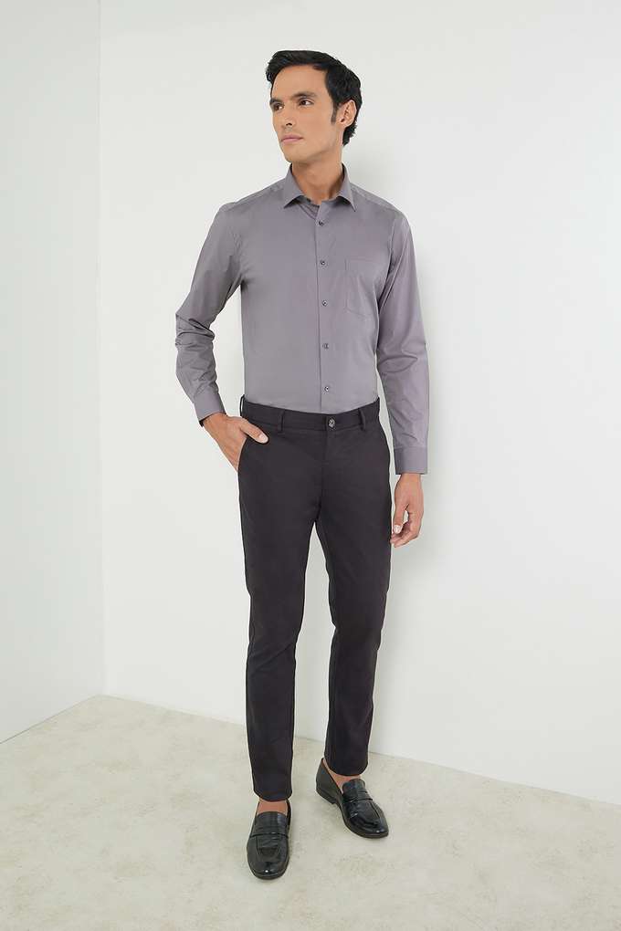 Solid-Cotton-Blend-Slim-Fit-Men-s-Casual-Trousers