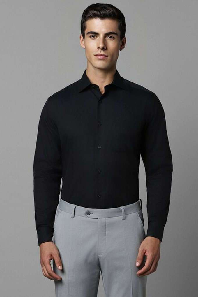 Solid-Collared-Cotton-Men-Formal-Wear-Shirt