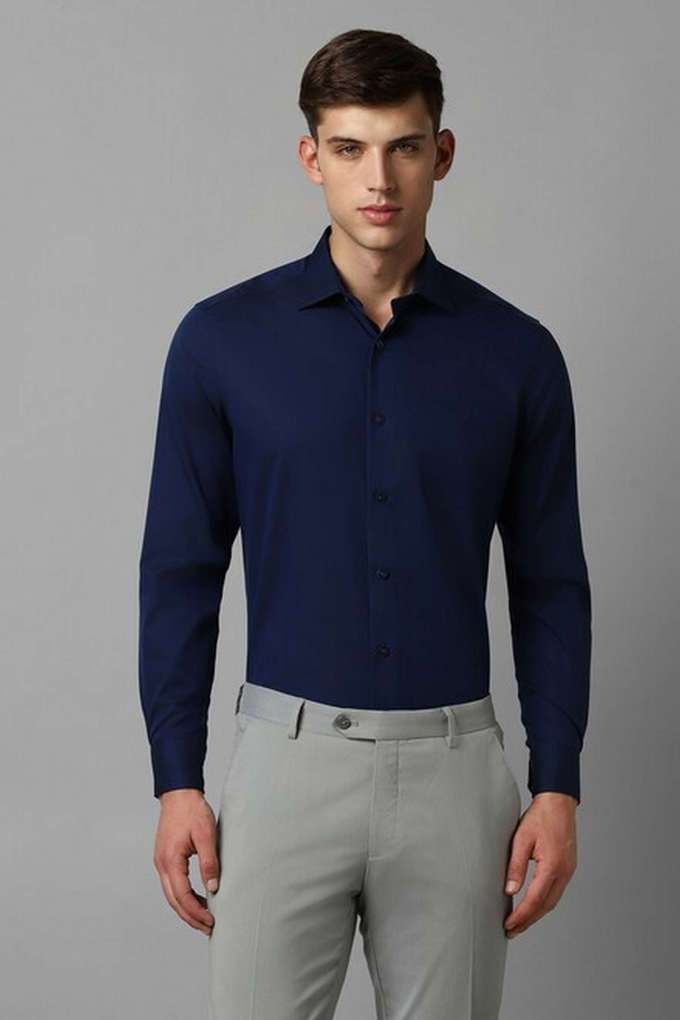 Solid-Collared-Cotton-Men-Formal-Wear-Shirt