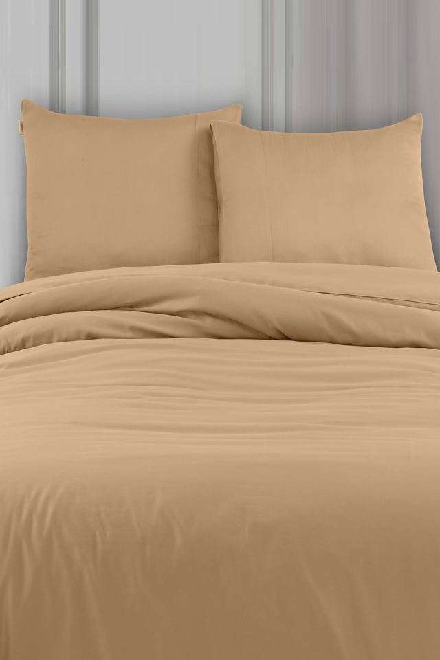 Madison-Avenue-Cotton-with-Light-Silky-and-Sateen-Sheets-400-Thread-Count-Super-King-Size-Bedsheet-with-2-Pillow-Cover---Caramel