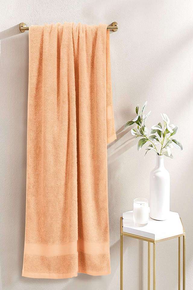 Cotton-Ring-Spun-Luxurious-Bath-Towel-and-Ultra-Soft-Super-Absorbent---600-GSM -Set-of-1 -Orange