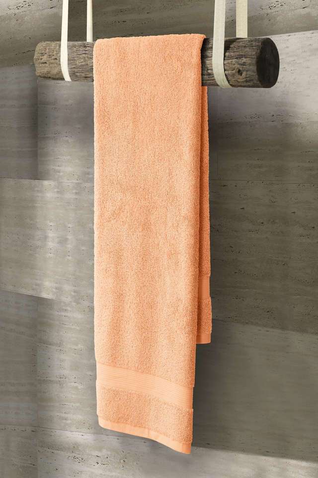 Cotton-Ring-Spun-Luxurious-Bath-Towel-and-Ultra-Soft-Super-Absorbent---600-GSM -Set-of-1 -Orange