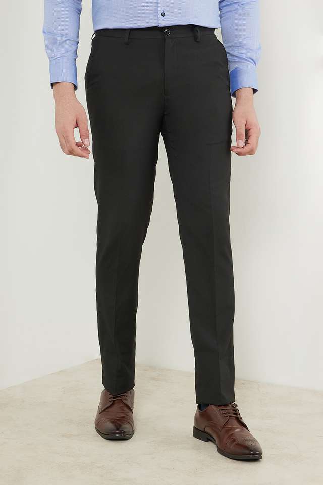 Solid-Polyester-Viscose-Slim-Fit-Men-s-Formal-Trousers