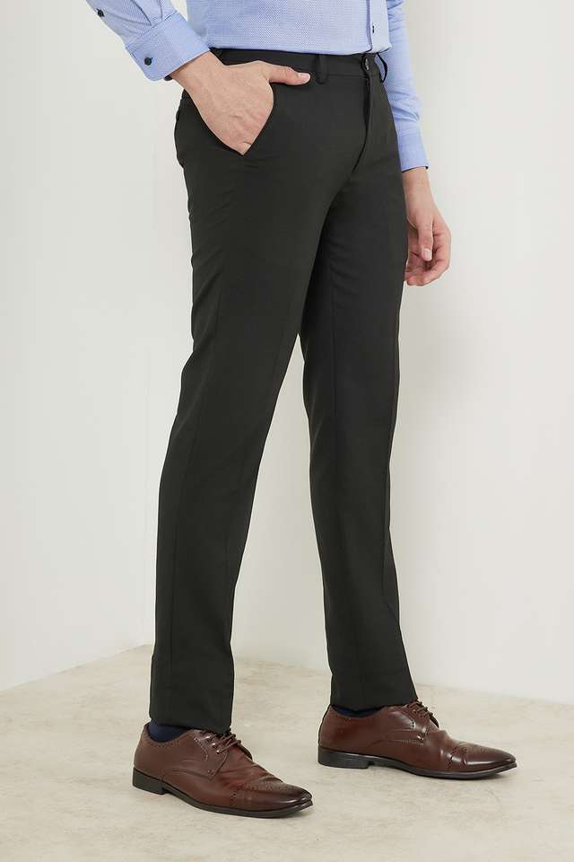 Solid-Polyester-Viscose-Slim-Fit-Men-s-Formal-Trousers