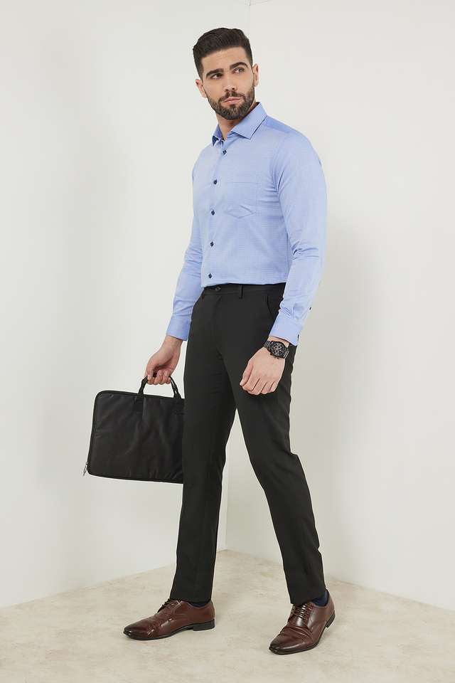 Textured-Cotton-Slim-Fit-Men-s-Work-Wear-Shirt