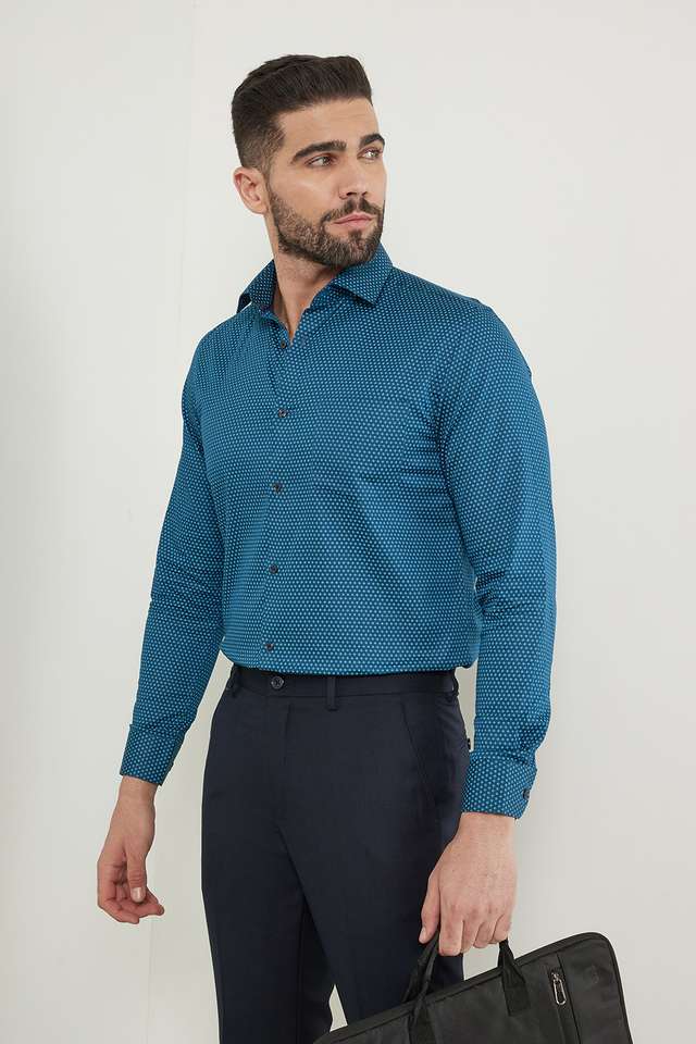 Printed-Cotton-Slim-Fit-Men-s-Work-Wear-Shirt