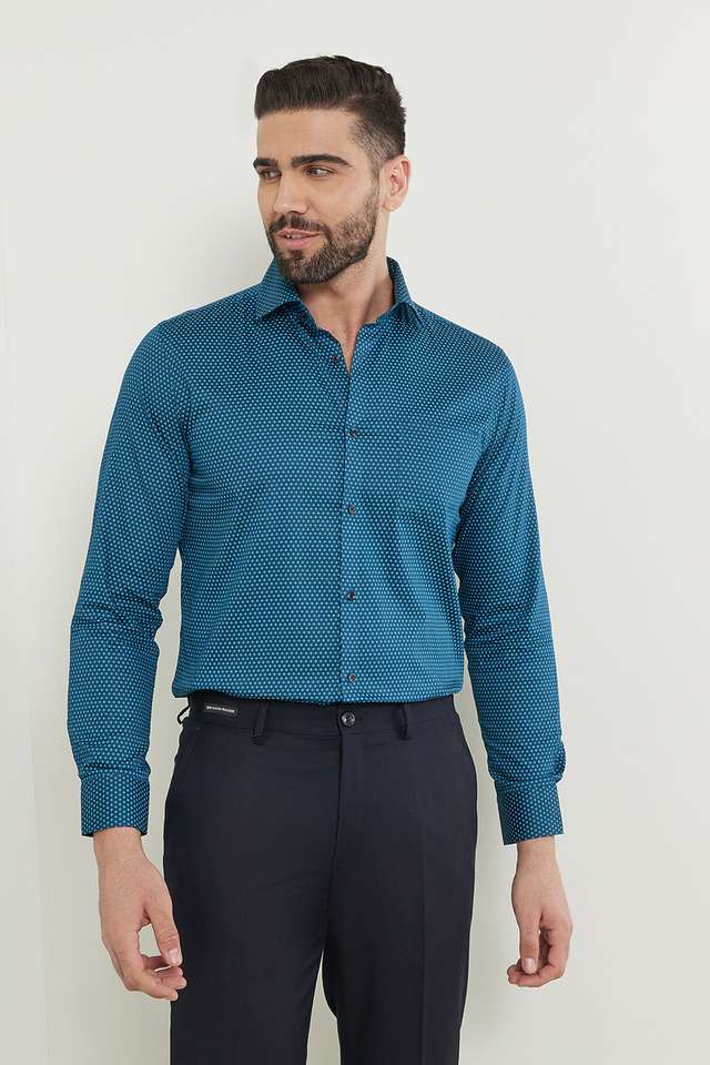 Printed-Cotton-Slim-Fit-Men-s-Work-Wear-Shirt