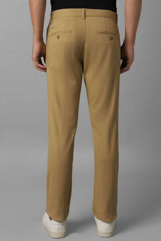 Solid-Blended-Fabric-Tapered-Fit-Men-Trousers