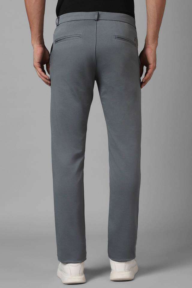 Solid-Cotton-Blend-Tapered-Fit-Men-s-Casual-Wear-Trousers