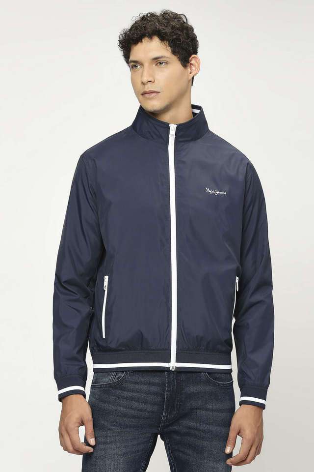 Solid-Polyester-Slim-Fit-Men-s-Casual-Jacket