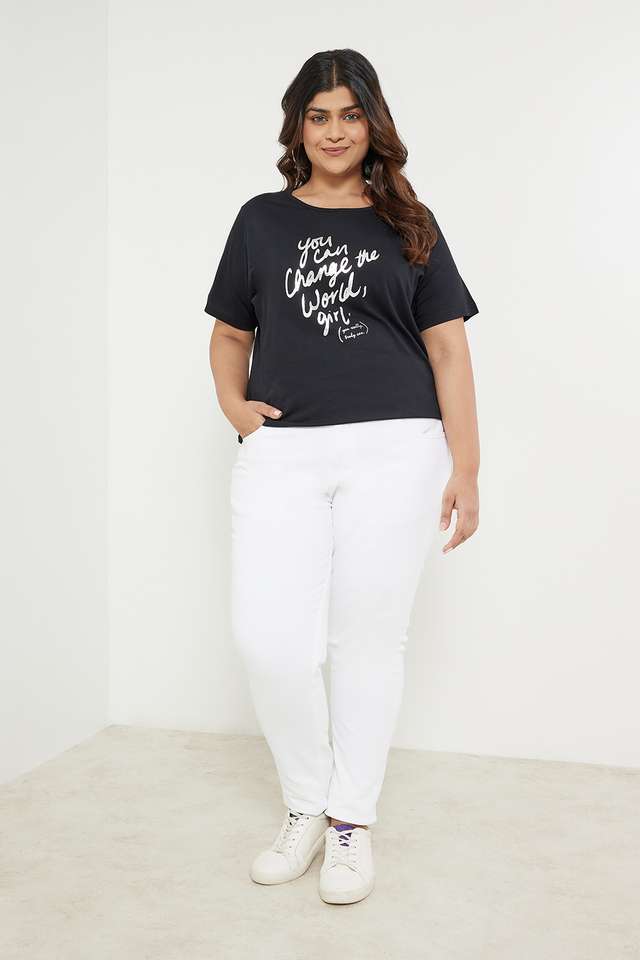 Plus-Size-Typographic-Cotton-Round-Neck-Women-s-T-Shirt