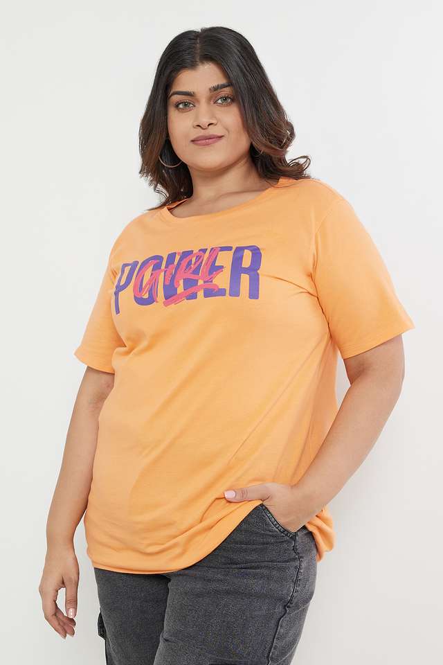 Plus-Size-Printed-Cotton-Round-Neck-Women-s-T-Shirt