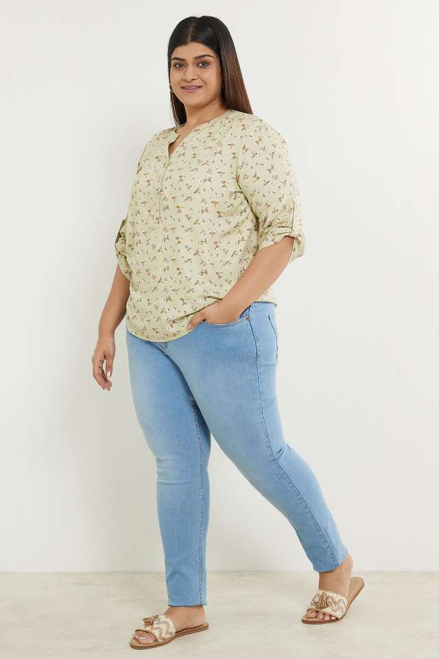 Plus-Size-Printed-Viscose-Round-Neck-Women-s-Top