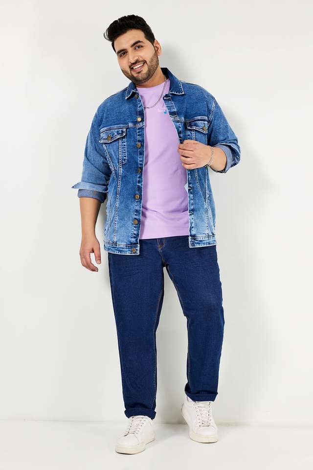 Plus-Size-Solid-Cotton-Lycra-Regular-Fit-Men-s-Jacket