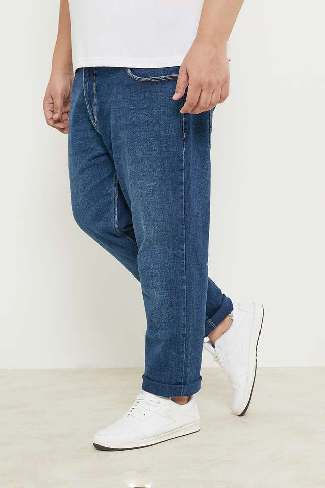 Plus-Size-Mid-Rise-Dark-Wash-Cotton-Lycra-Regular-Fit-Men-s-Jeans
