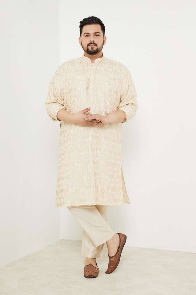 Plus-Size-Embroidered-Rayon-Men-s-Festive-Wear-Kurta