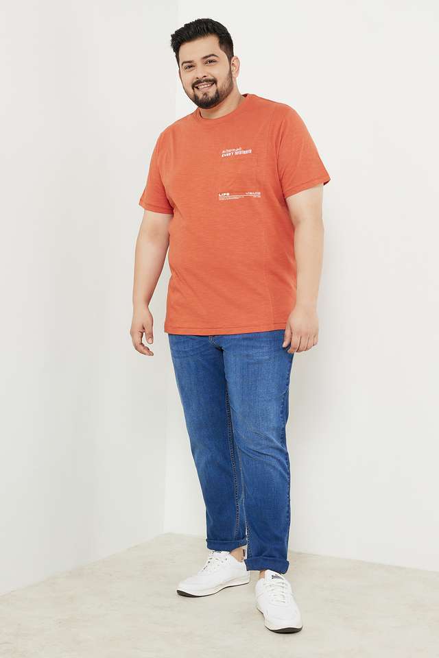 Solid-Cotton-Regular-Fit-Men-T-Shirt