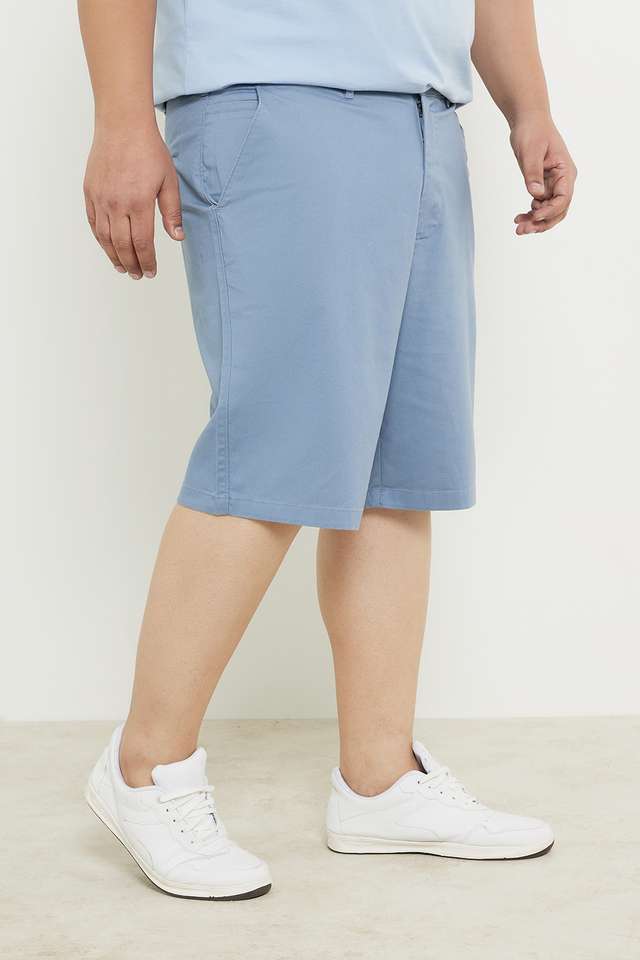 Plus-Size-Solid-Cotton-Button-Men-s-Shorts
