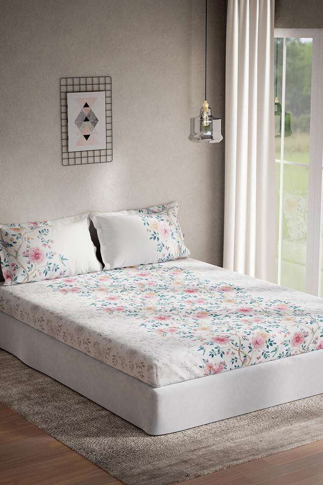 145-TC-Cotton-Floral-King-Double-Bedsheet-with-2-Pillow-Covers