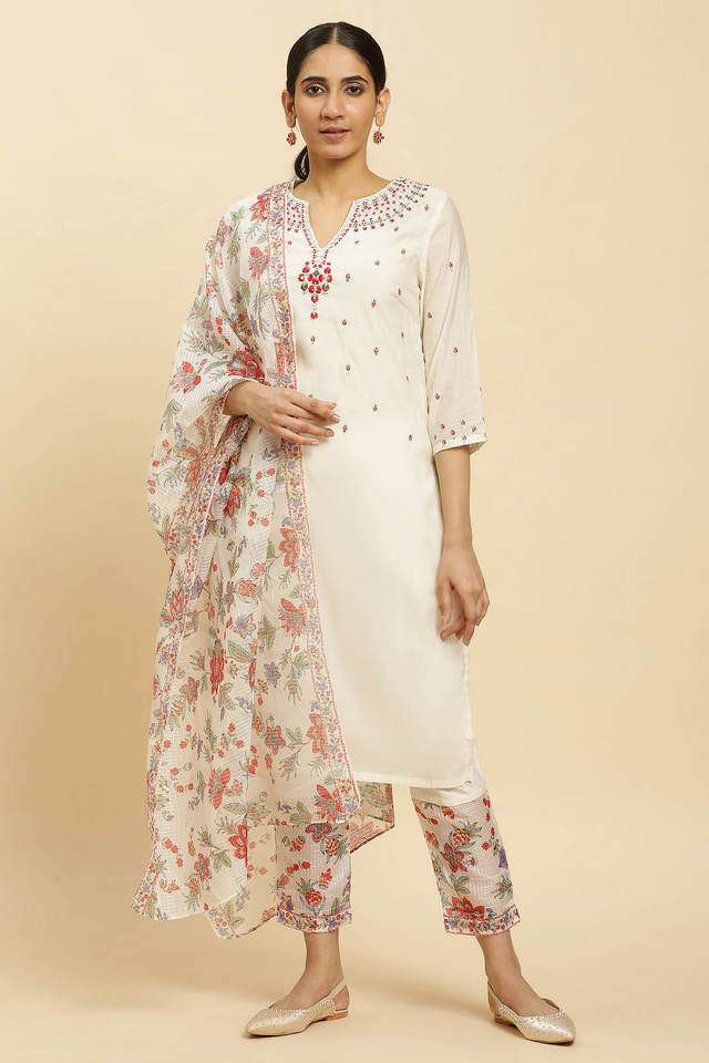 Solid-Calf-Length-Viscose-Woven-Women-s-Kurta-Set