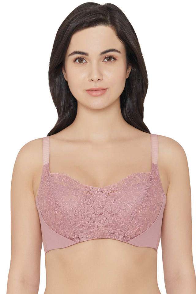 Wired-Fixed-Strap-Padded-Women-s-Lace-Bra