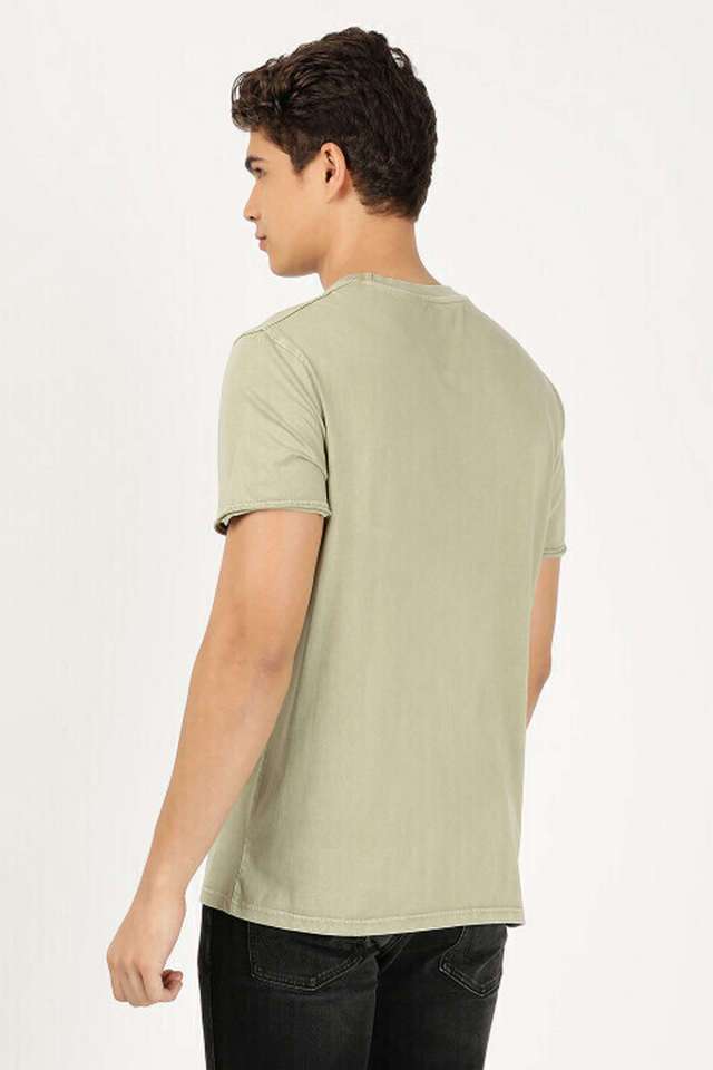 Solid-Cotton-Regular-Fit-Men-T-Shirt