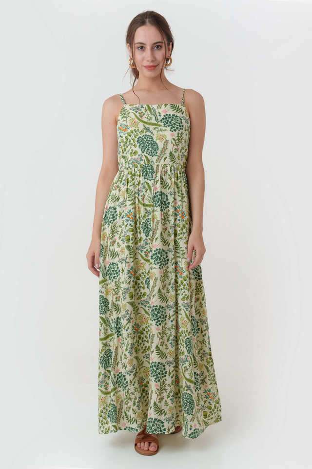 Floral-Square-Neck-Viscose-Women-s-Dress