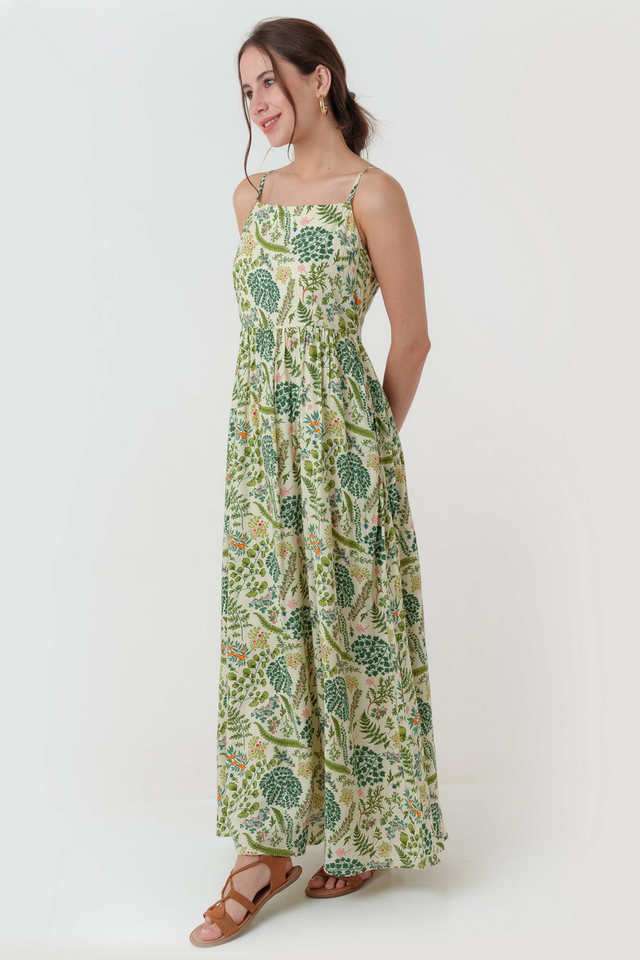 Floral-Square-Neck-Viscose-Women-s-Dress