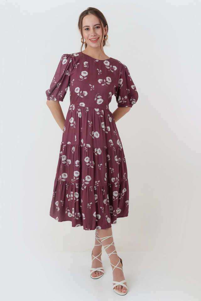 zink london Printed Round Neck Viscose Women's Dress-picture-15