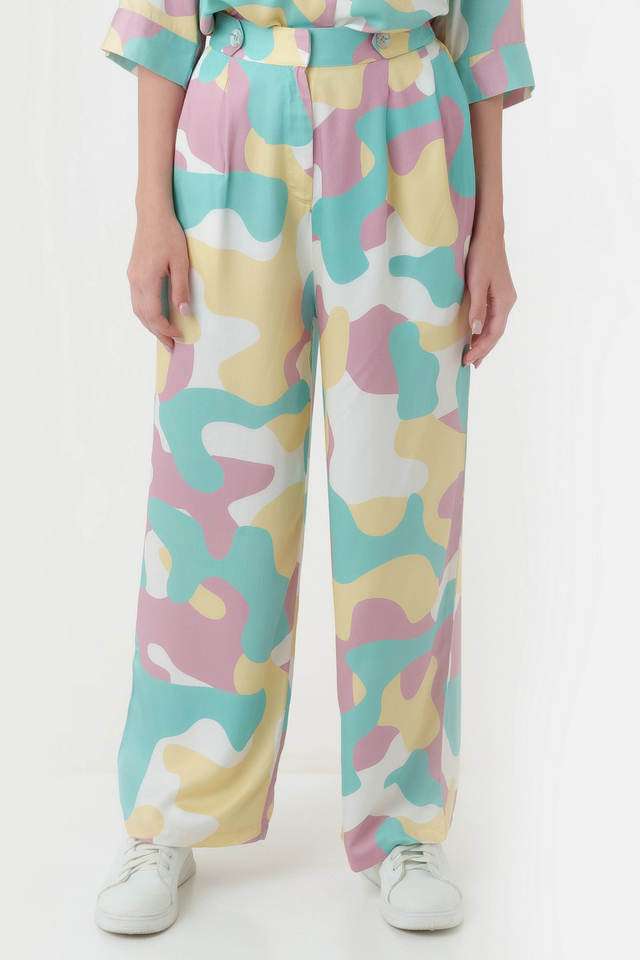 Printed Regular Fit Polyester Women Casual Wear Trousers-image-33