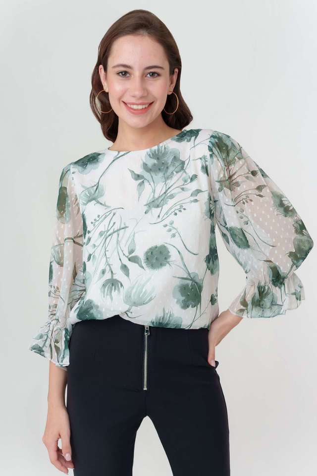 zink london Printed Polyester Round Neck Women's Top-picture-16