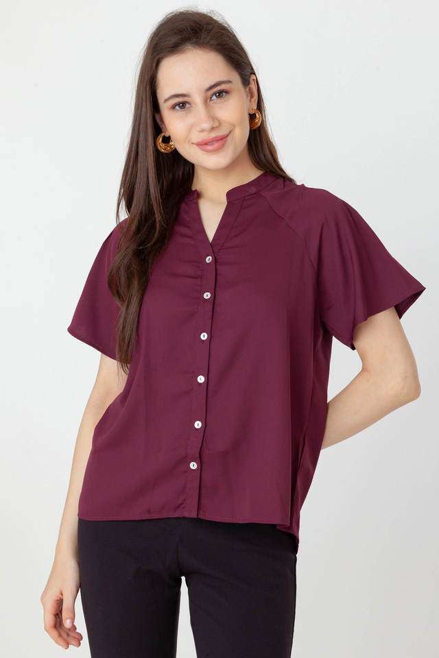 zink london Solid Polyester Collared Women Top-picture-12