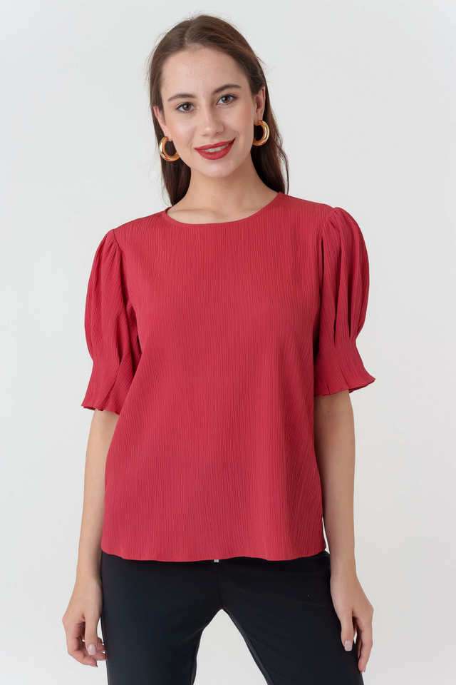 zink london Textured Polyester Round Neck Women Top-picture-16