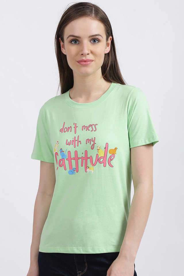 zink london Typographic Cotton Round Neck Women T-Shirt-picture-28