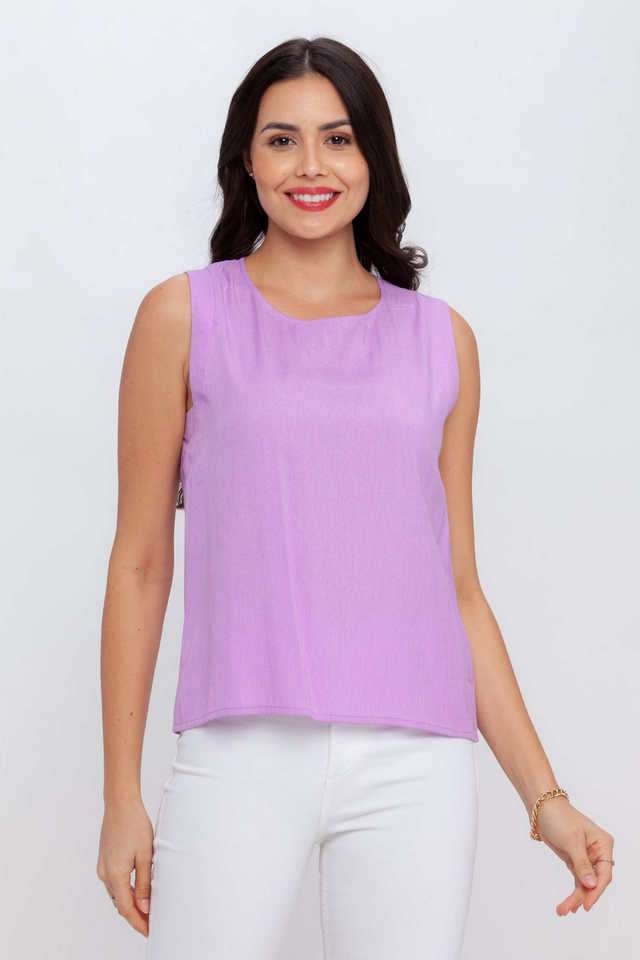 zink london Solid Viscose Round Neck Women Top-picture-22