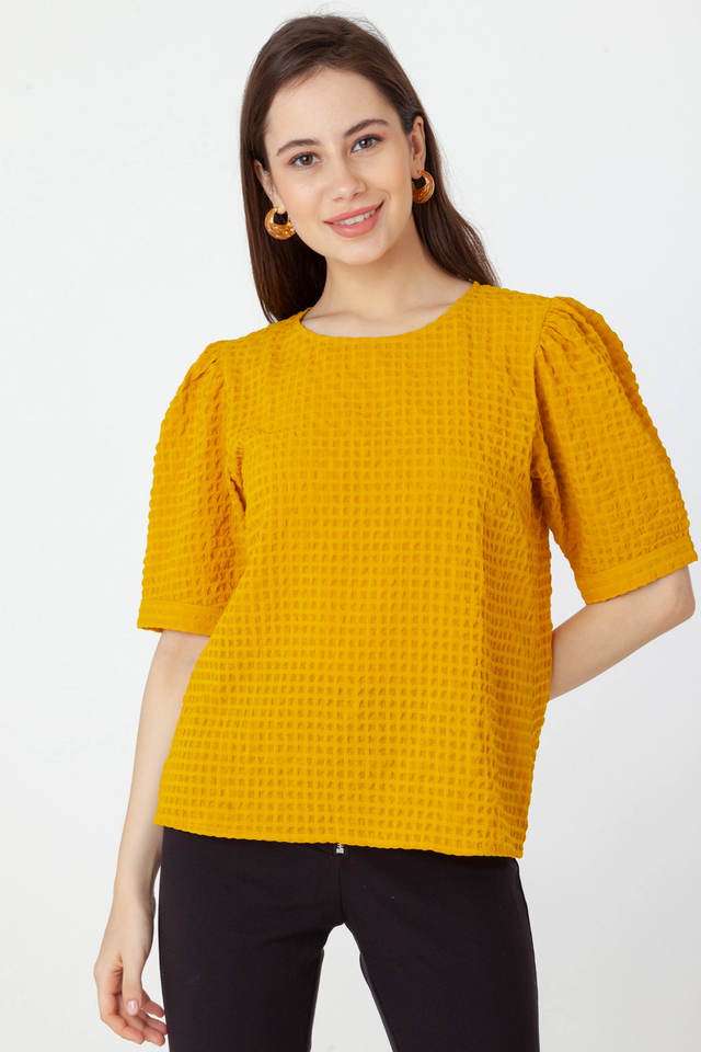 zink london Textured Polyester Round Neck Women Top-picture-17