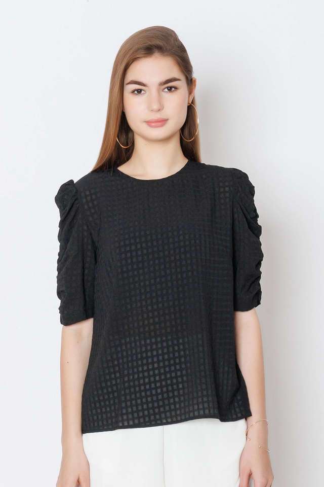 zink london Textured Polyester Round Neck Women Top-picture-10