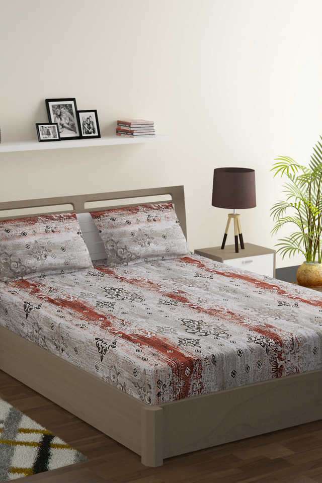 Zinnia-250-TC-Cotton-Ethnic-Motiff-King-Double-Bedsheet-Pack-of-3