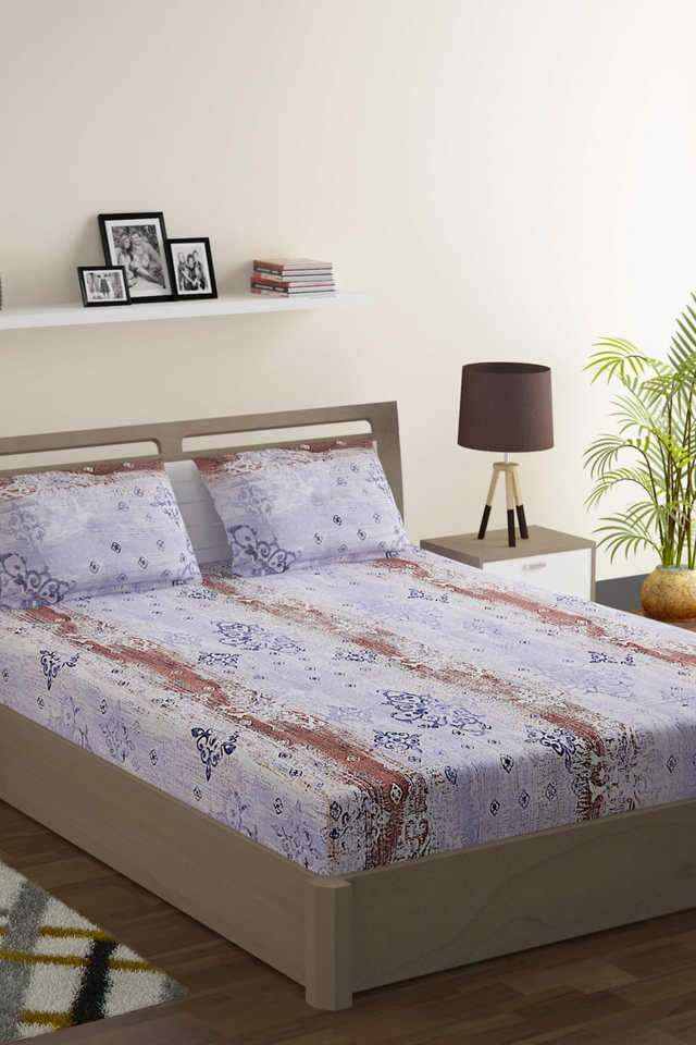 Zinnia-250-TC-Cotton-Ethnic-Motiff-King-Fitted-Sheet-Pack-of-3