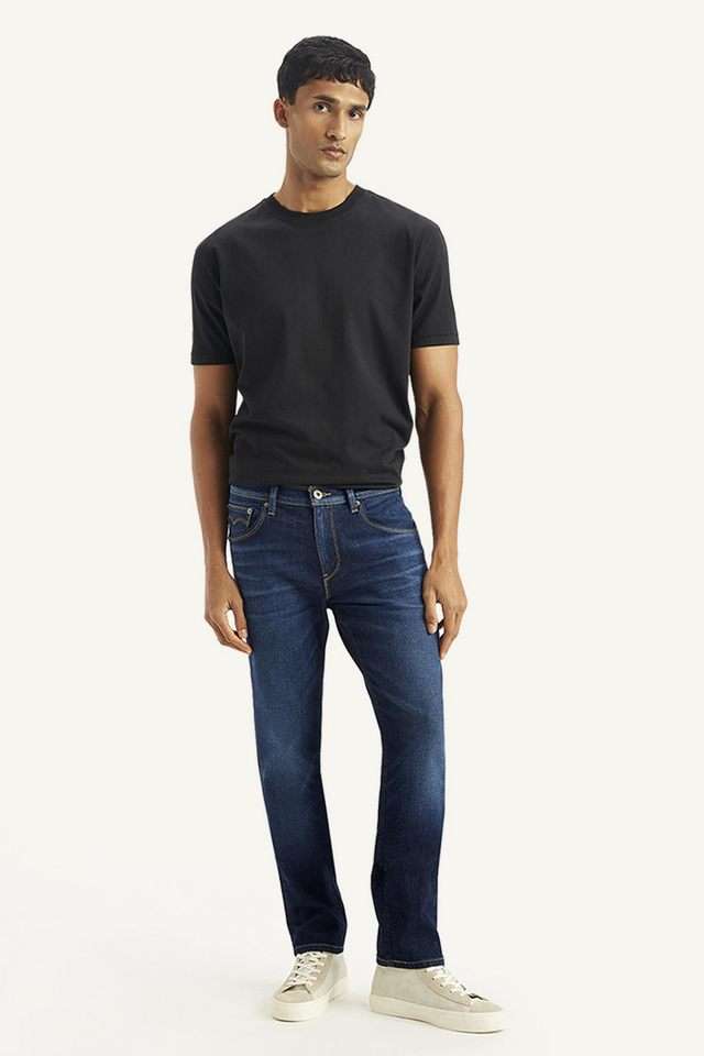Light-Wash-Polyester-Slim-Fit-Men-s-Jeans