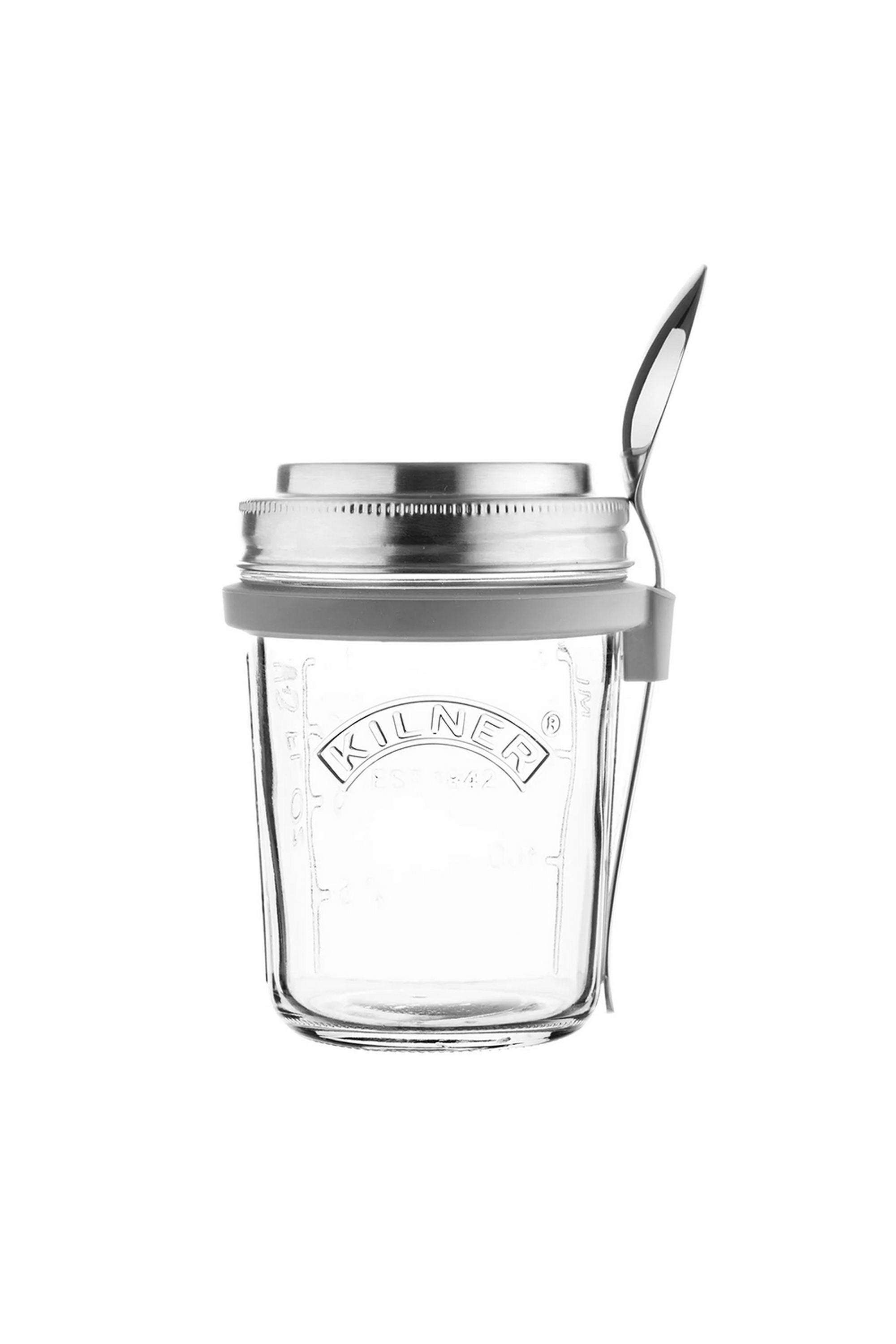 Premium-Airtight-Borosilicate-Glass-Breakfast-Jar-with-Stainless-Steel-Spoon -350ml