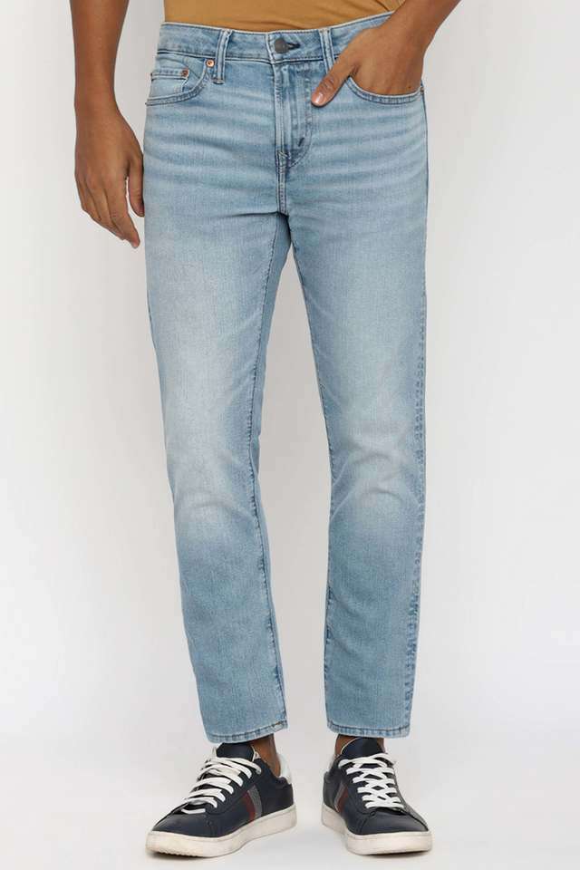 Light-Wash-Polyester-Regular-Fit-Men-s-Jeans