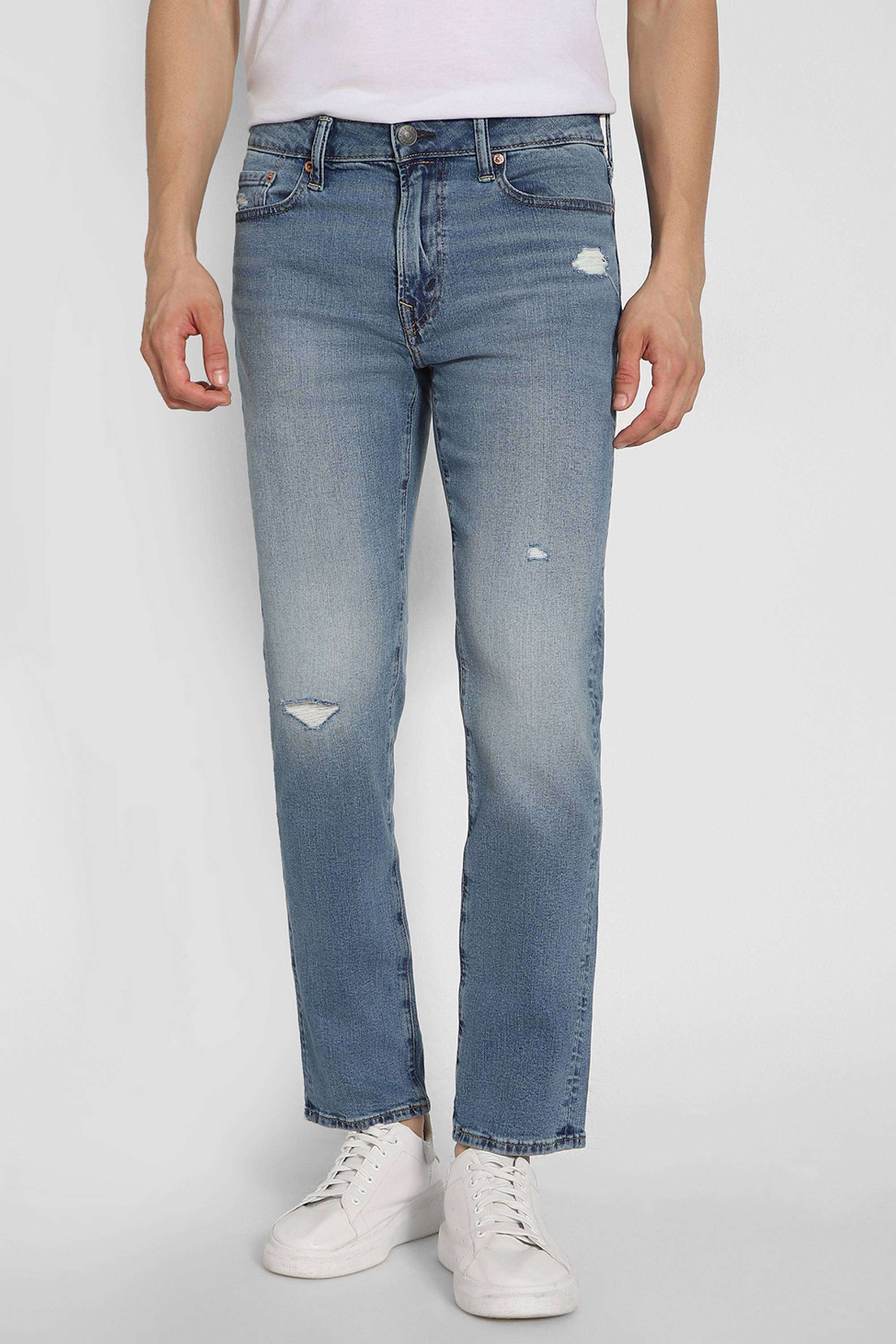 Light-Wash-Cotton-Straight-Fit-Men-Jeans