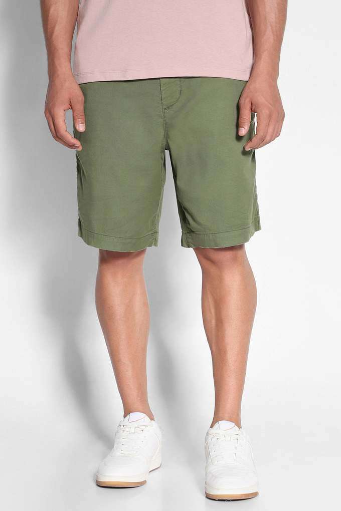 Solid-Cotton-Regular-Fit-Men-s-Shorts